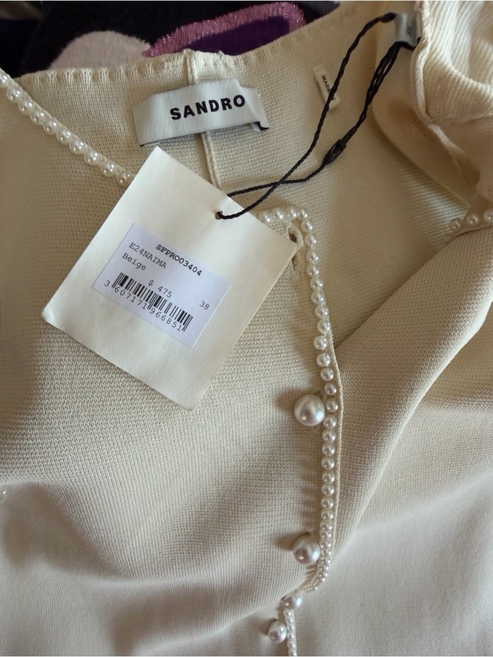 Sandro Cream Sleeveless Pleated-Panel Midi Dress - Picture 6 of 6